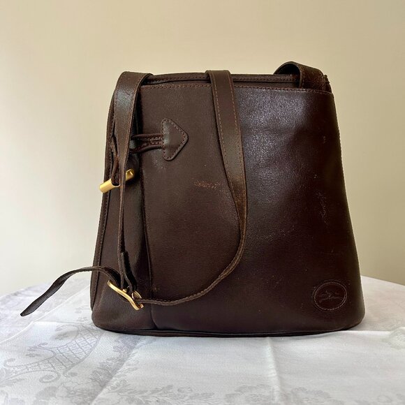 Vintage Longchamp Dark Brown Purse - Picture 1 of 14